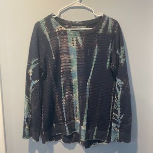 Great Tie-Dye Ruff Hewn Sweatshirt Medium Soft and Stretchy Blue Teal